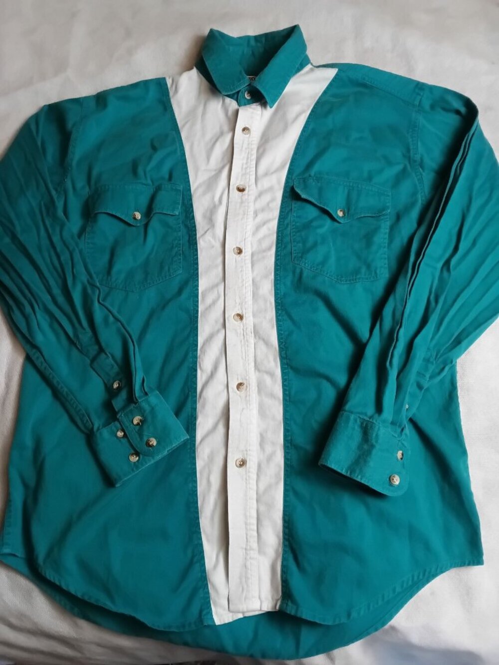 Gordon & James Western Button Front Shirt Large Colorblock Vintage 90s